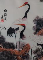 Chinese zijden rol - 2 Reigers - Giclee, Ophalen of Verzenden