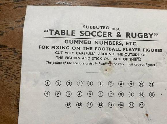 Subbuteo Nummers - Vintage Accessoire, jaren 60, Verzamelen, Speelgoed, Zo goed als nieuw, Ophalen of Verzenden