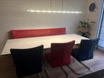 Eettafel set (tafel, leren bank en 3 leren stoelen), Ophalen, Gebruikt, Modern