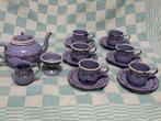 Antiek emaille serviesje in uniek lila, Ophalen of Verzenden
