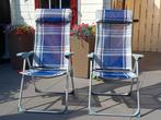 2 lichtgewicht tuinstoelen. Kan meerdere standen achteruit, Ophalen, Gebruikt, Aluminium, Inklapbaar