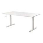 Zit-sta bureau IKEA Skarsta – 160x80 cm – wit, Ophalen, In hoogte verstelbaar, Gebruikt, Stabureau