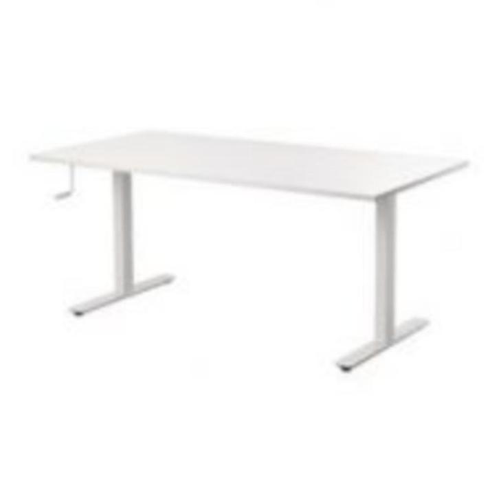 Zit-sta bureau IKEA Skarsta – 160x80 cm – wit, Huis en Inrichting, Bureaus, Gebruikt, Stabureau, In hoogte verstelbaar, Ophalen