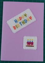 kaart met geborduurd taartje en 'happy birthday' (1673), Ophalen of Verzenden, Nieuw, Overige thema's