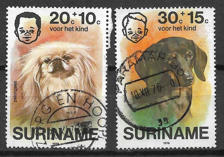 Suriname 1976 Hond huisdier tekkel pekingees, Postzegels en Munten, Postzegels | Suriname, Gestempeld, Verzenden