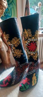 Geborduurde Laarzen Maat 41, Hoge laarzen, Zwart, Ophalen of Verzenden, Onbekend