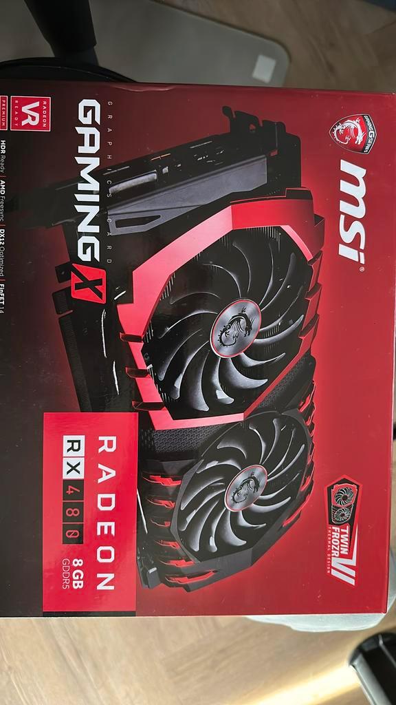 MSI RX 480 8GB Gaming X – Videokaart, Computers en Software, Videokaarten, Gebruikt, AMD, PCI, GDDR5, DVI, Ophalen of Verzenden