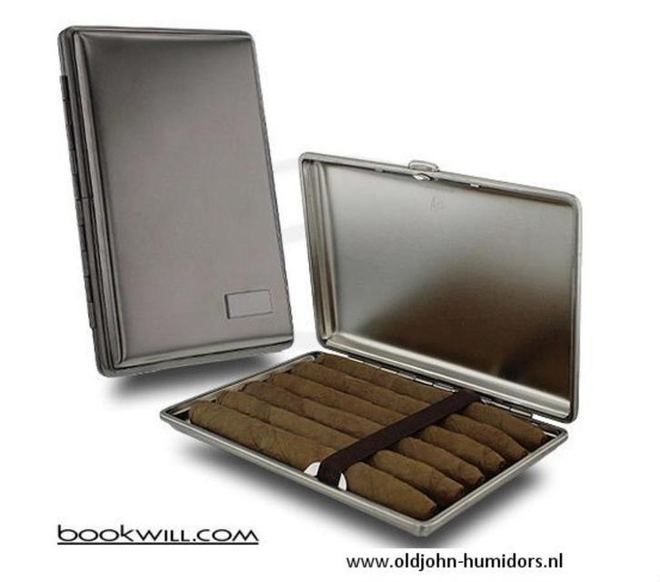 BOOKWILL  SIGARENKOKER -VAN NIKKEL - 6 X CORONA       sk201, Verzamelen, Rookartikelen, Aanstekers en Luciferdoosjes, Nieuw, Tabaksdoos of Verpakking