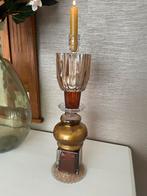 Vintage Upcycle Kandelaar 45cm, Ophalen of Verzenden, Glas
