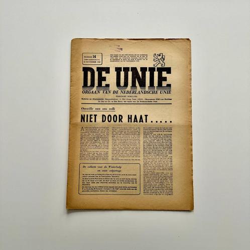 Krant De Unie, nr. 14 uit 1940, Verzamelen, Militaria | Tweede Wereldoorlog, Overige soorten, Boek of Tijdschrift, Nederland, Ophalen of Verzenden