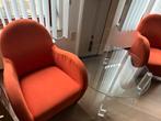 4  fauteuilles met glazen tafel, Huis en Inrichting, Fauteuils, Ophalen, 75 tot 100 cm, Stof, 75 tot 100 cm