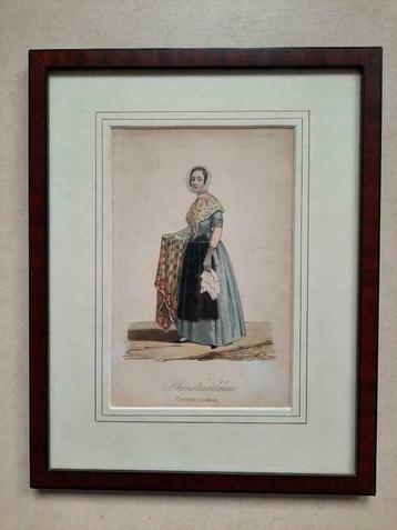 Ets:  Dienstmädchen van Heinrich Jessen (rond 1850) beschikbaar voor biedingen