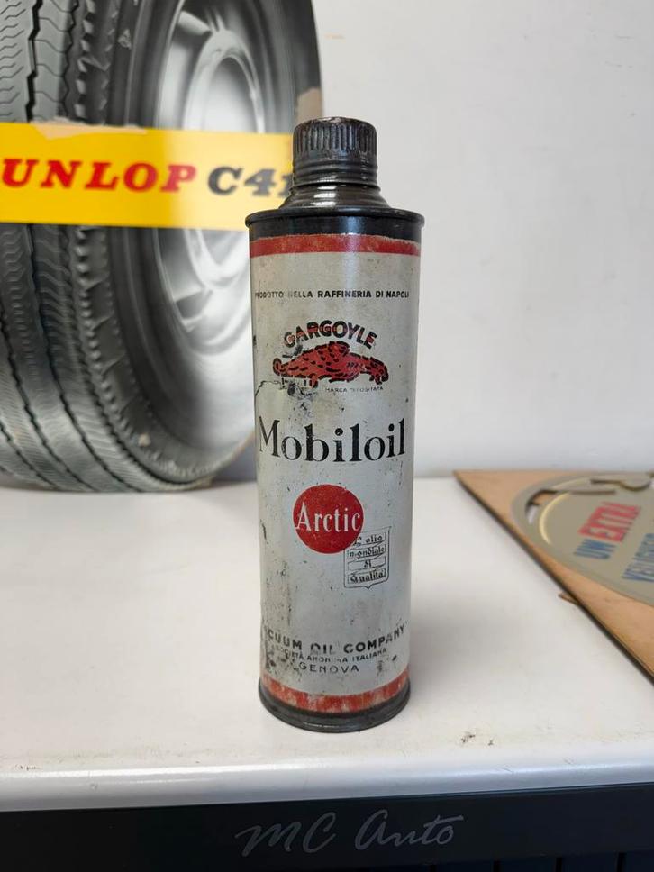 Vintage Mobiloil Arctic Olieblik - Zeldzaam!, Auto diversen, Onderhoudsmiddelen, Ophalen of Verzenden