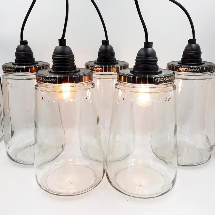 Kesbekelamp | Pickle jar lamp Glazen lamp | Augurkenpotlamp, Huis en Inrichting, Lampen | Hanglampen, Nieuw, Minder dan 50 cm