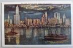 New York skyline ansichtkaart, Verzamelen, Ansichtkaarten | Buitenland, Ongelopen, Ophalen of Verzenden, Buiten Europa, 1920 tot 1940