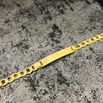 14k gouden armband naam plaat graveren nieuw, Ophalen of Verzenden