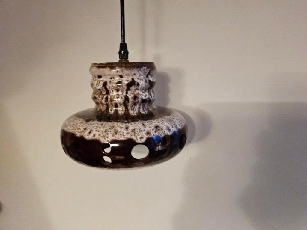 vintage Herda stijl keramieken hanglamp jaren 70, Huis en Inrichting, Ophalen of Verzenden, Zo goed als nieuw, Minder dan 50 cm