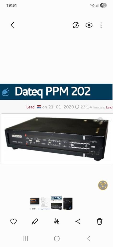 Dateq PPM   202 peakmeter  vintage, Hobby en Vrije tijd, Elektronica-componenten, Zo goed als nieuw, Ophalen of Verzenden