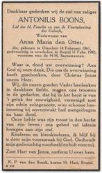 Antonius Boons 1861 Oirschot + 1942 Boxtel, 80 jaar oud, Verzamelen, Verzenden, Bidprentje