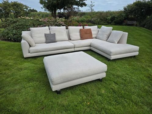 Minotti Andersen hoekbank design sofa + hocker, Huis en Inrichting, Banken | Complete zithoeken, Stof, Ophalen of Verzenden