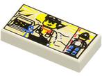 Lego White Tile 1 x 2 with Minifigure and Pyramids Pattern, Ophalen of Verzenden, Gebruikt, Losse stenen, Lego
