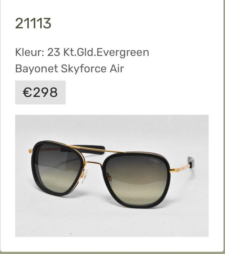 Randolph Aviator Fusion 23Kt gld Evergreen, Sieraden, Tassen en Uiterlijk, Zonnebrillen en Brillen | Heren, Zo goed als nieuw