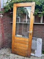 Hardhouten Buitendeur met enkel glas (193,5 x 77,5 x 4), Doe-het-zelf en Verbouw, Deuren en Horren, Ophalen, Gebruikt, Minder dan 80 cm