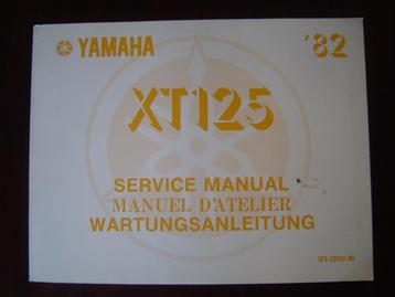 Yamaha XT125 1982 motorcycle service manual XT 125  beschikbaar voor biedingen
