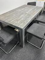 Eettafel met 4 stoelen, Ophalen, Gebruikt, Rechthoekig, Hout