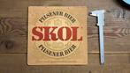 1 Skol bierviltje 24 cm met achterkant, Verzamelen, Biermerken, Ophalen of Verzenden, Zo goed als nieuw, Viltje(s), Overige merken