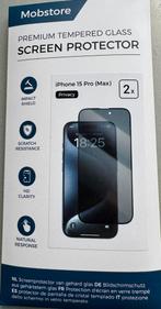 Mobstore screenprotector privacy iPhone 15 Pro Max nieuw, Ophalen of Verzenden, Zo goed als nieuw