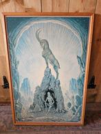 Oude Print Capricornus (Steenbok), Antiek en Kunst, Ophalen