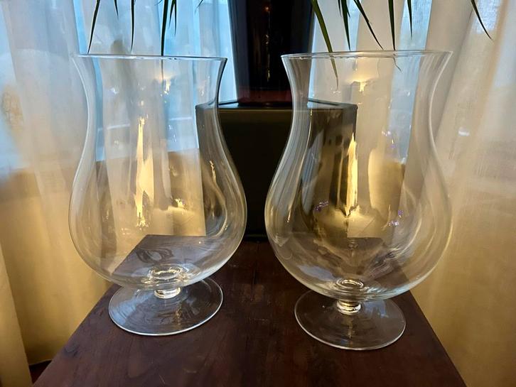 Twee grote glazen vazen voor kerststukjes, Huis en Inrichting, Woonaccessoires | Vazen, Zo goed als nieuw, Overige kleuren, Minder dan 50 cm