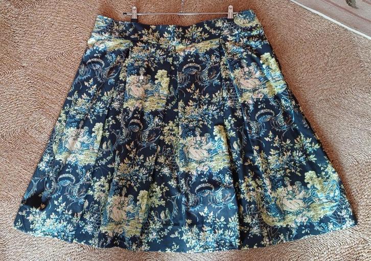Nieuwe rok/ midi rok, toile de jouy , maat 50/52, grote maat, Kleding | Dames, Rokken, Nieuw, Blauw, Onder de knie, Verzenden