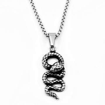 70cm x 3mm Jasseron Ketting + Stalen Slangen Hanger Unisex beschikbaar voor biedingen