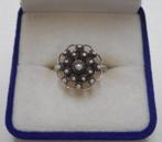 Zilveren antieke Zeeuwse knop ring maat 16 nr.1088, Verzenden, Dame, Zilver, Zilver
