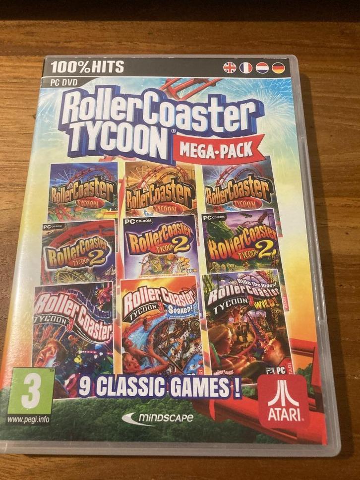 PC dvd Roller Coaster Tycoon Mega-Pack (9 Classic Games! / A, Spelcomputers en Games, Games | Pc, Zo goed als nieuw, Strategie en Constructie