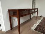 Kersenhouten console met glas / sidetable Italiaans design, Ophalen, Gebruikt, 150 tot 200 cm, Kersenhout