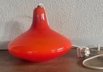 Retro glazen plafondlamp/hanglamp oranje glas jaren 70, Antiek en Kunst, Antiek | Lampen, Ophalen of Verzenden