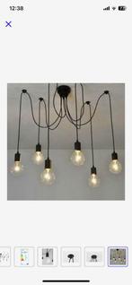 Edison Vintage - Hanglamp - 6 Lamphouders - O 100 cm - Zwart, Ophalen of Verzenden, Zo goed als nieuw, 75 cm of meer