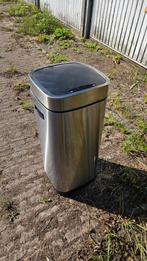 Grote RVS prullenbak - defecte deksel, Ophalen, Gebruikt, 40 liter of meer, Rvs