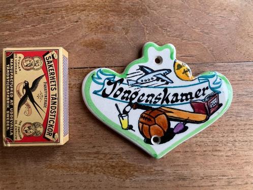 Vintage Jongenskamer stenen bordje hartvormig hartje sixties, Kinderen en Baby's, Kraamcadeaus en Geboorteborden, Zo goed als nieuw