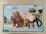 Puzzel Eskimo/Rendieren in sneeuw 1000 stukjes compleet, Ophalen of Verzenden, 500 t/m 1500 stukjes, Zo goed als nieuw