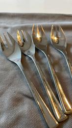 4 gebaksvorkjes, Verzenden, Zo goed als nieuw, Rvs of Chroom