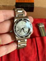 Helson Shark Diver 40 Sunray Grey Dial Black Sapphire Bezel, Overige merken, Staal, Gebruikt, Staal