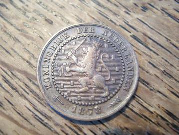 Bronzen Cent uit 1878 van koning Willem III #399 beschikbaar voor biedingen