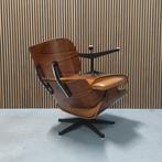 Vitra Eames lounge chair incl. ottoman - Cognac leder, Huis en Inrichting, Fauteuils, Gebruikt, Ophalen of Verzenden, 75 tot 100 cm