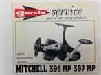 Garcia service boekje van Mitchell 396 MP 397 MP molen 958, Watersport en Boten, Hengelsport | Algemeen, Molen, Hegebeintumerdyk 10, 9172 PJ Ferwert