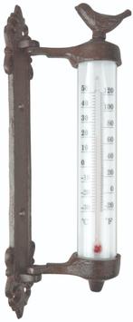 Kozijnthermometer met vogel, gietijzer, raamthermometer, Robanjer, Nieuw, Ophalen of Verzenden, Harmelen