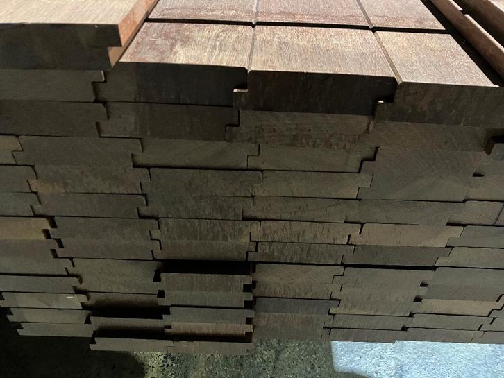 Hardhout-Massaranduba–planken–vlonderplank-terras-40x130mm, Tuin en Terras, Palen, Balken en Planken, Nieuw, Planken, 250 cm of meer